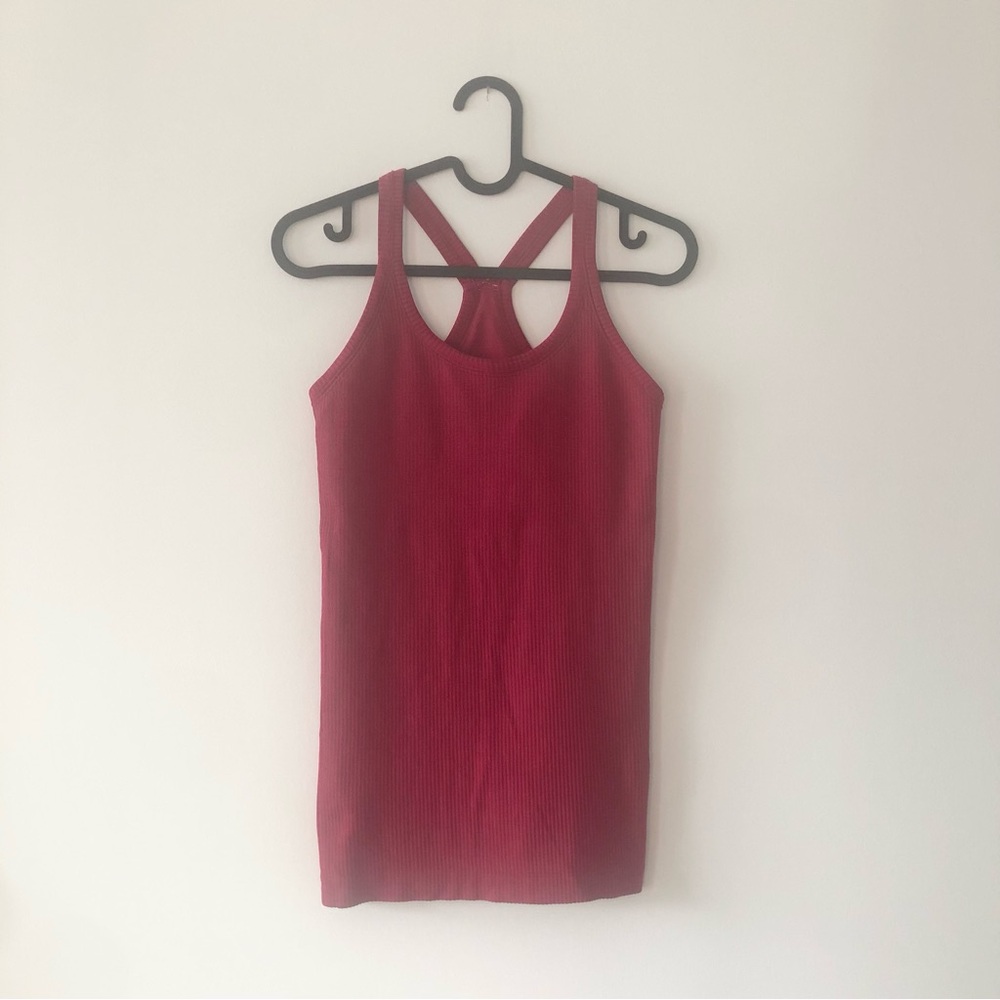 Lululemon Ebb to Street Racerback Tank Top Dark Pink Size 4